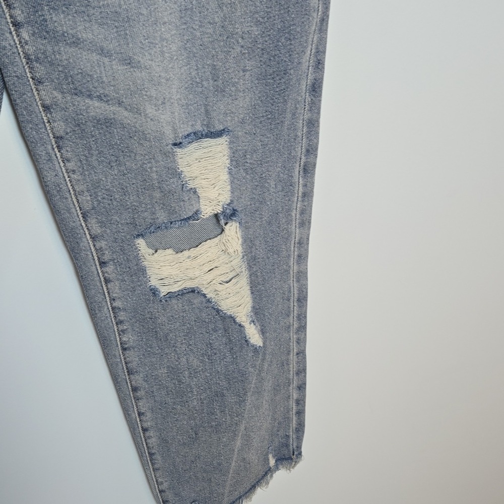 SO High Rise Straight Distressed Jeans Womens 5/27W Blue Authentic Stretch - Picture 3 of 7